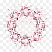 红色彩带编织花环