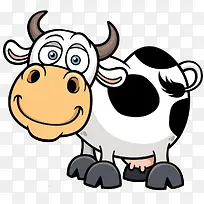 卡通黑白母牛