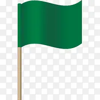 绿色矢量飘曳的旗子图