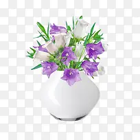 白色花瓶中的花