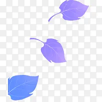创意紫色渐变秋天的树叶