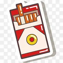 矢量图水彩香烟盒子