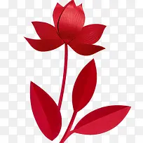 红色渐变莲花元素