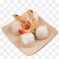 盘子里的虾饺素材