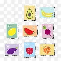 创意蔬菜水果邮票