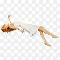 创意床垫广告穿白裙子的少女