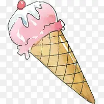 卡通清新甜筒冰淇淋