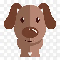 卡通手绘扁平化褐色宠物狗