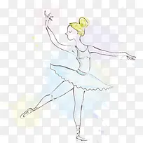 彩绘金发芭蕾舞女郎矢量素材