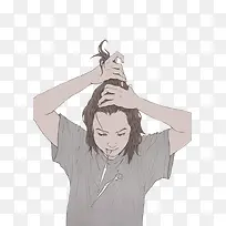 扎头发的女孩