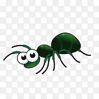 矢量绿色大眼蚂蚁
