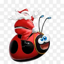 圣诞老爷爷骑着瓢虫