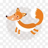 卡通橙色狐狸矢量图