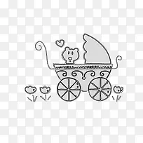 简笔画婴儿推车