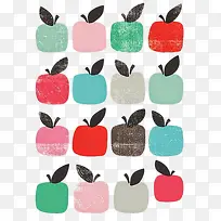 各种颜色形状的苹果