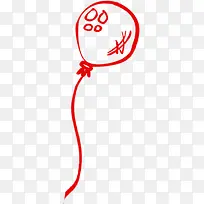 红色简笔画气球七夕情人节