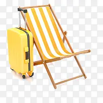 沙滩椅与行李箱