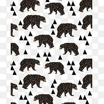 黑熊三角形背景