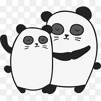 可爱卡通熊猫情侣