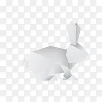 矢量白色立体小兔子