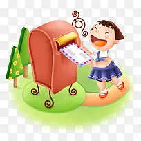手绘儿童插画矢量图