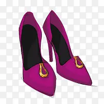 紫色质感女士鞋子