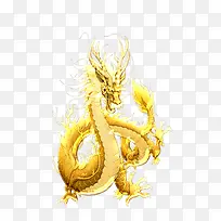 金色大气龙形象插画