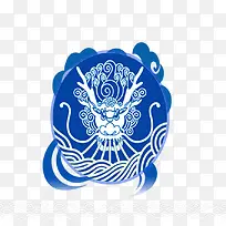 蓝色创意龙王图标