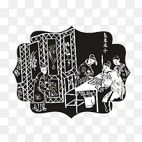 中国风下棋古人下棋