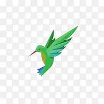 扁平化绿色飞鸟