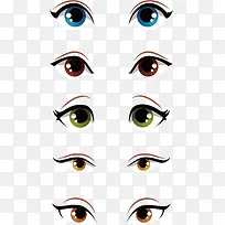 矢量图各种类型的眼睛