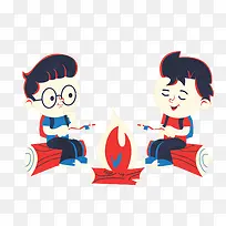 烤东西的男孩