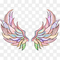 抽象彩色翅膀图案