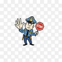 工作中巡查的警察