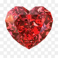 红色心形璀璨钻石