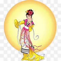 七夕中秋嫦娥矢量素材