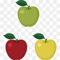 矢量图各种颜色苹果