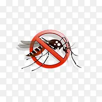 卡通立体禁止蚊子传染病毒图标免