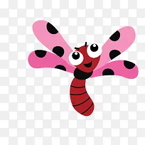 粉色可爱的卡通蜻蜓