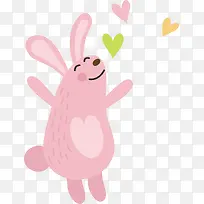 开心的粉色兔子