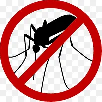 简约红色禁止蚊子传染疾病图标免