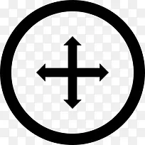 方向箭头的交叉循环按钮图标