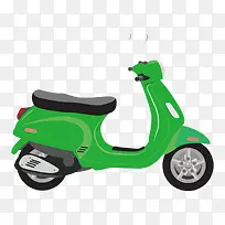 矢量绿色卡通摩托车
