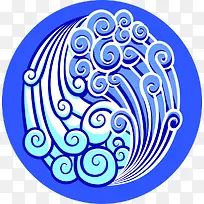 蓝色海水江崖