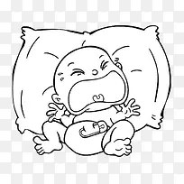 手绘哭闹的婴儿