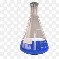 蓝色液体灰色化学器材实验杯