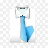 白色衬衣蓝色领带