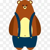 可爱穿衣服的小熊设计