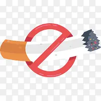 香烟和禁止标志卡通矢量
