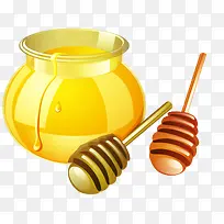 金色手绘坛装蜂蜜